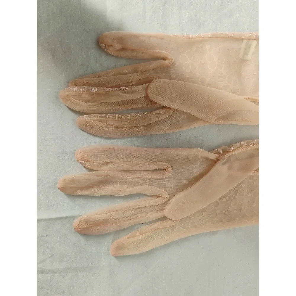 Vintage Pink Stretch‎ Formal Nylon Lace Floral 9.5